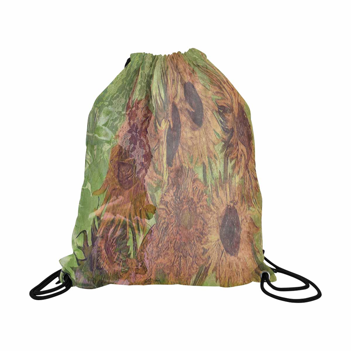 Vintage Floral print, DRAWSTRING BAG, LARGE, Design 48xx