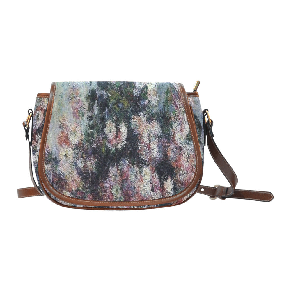 Vintage floral handbag, Design 44 Model 1695341 Saddle Bag/Large (Model 1649)