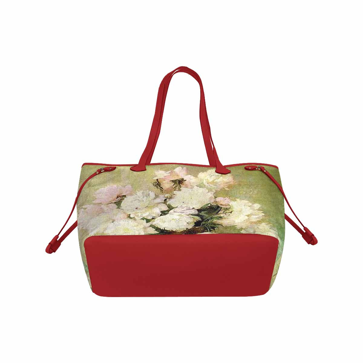 Vintage Floral Handbag, Classic Handbag, Mod 1695361Design 35 RED TRIM