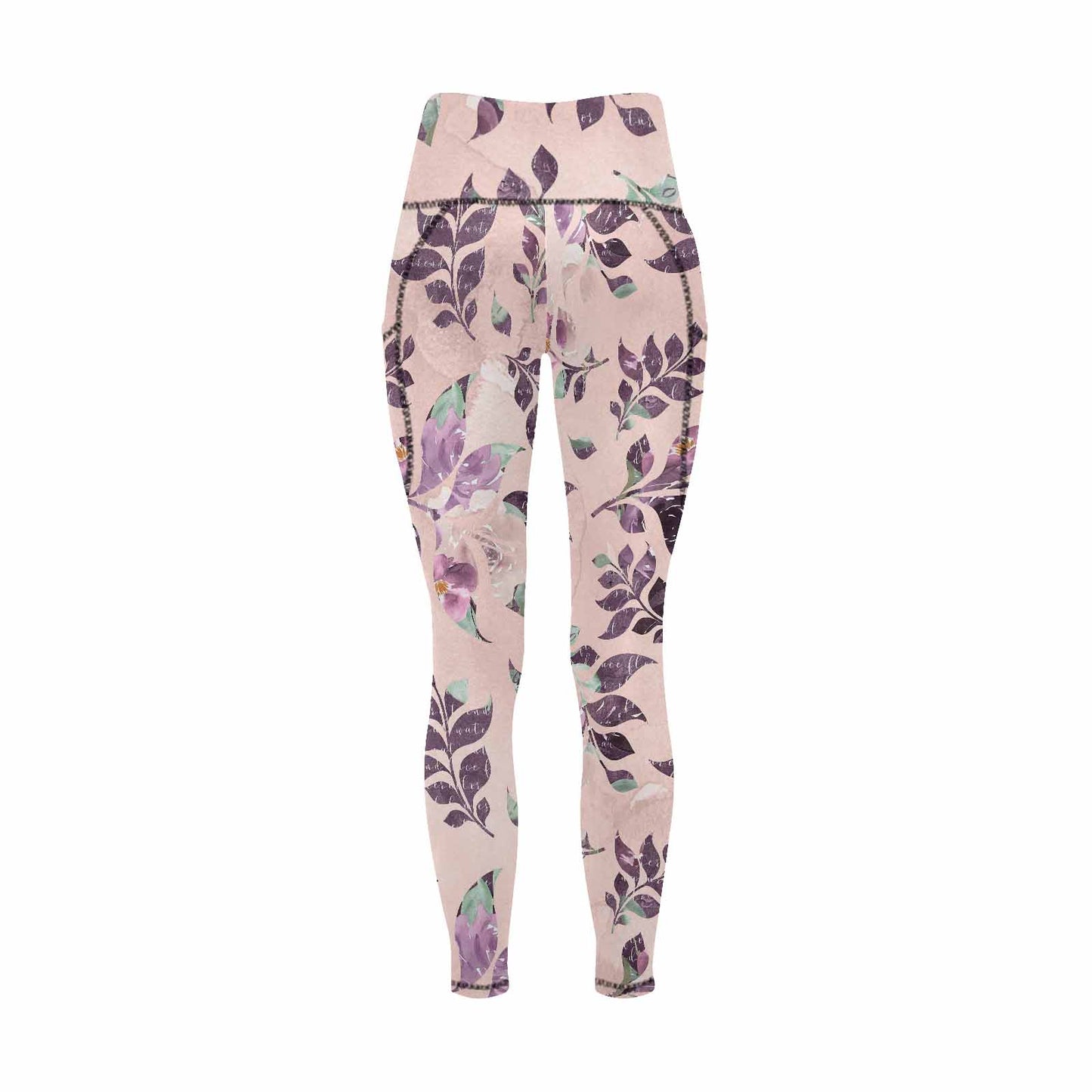 Floral 2, active wear leggings, outside surge, design 42