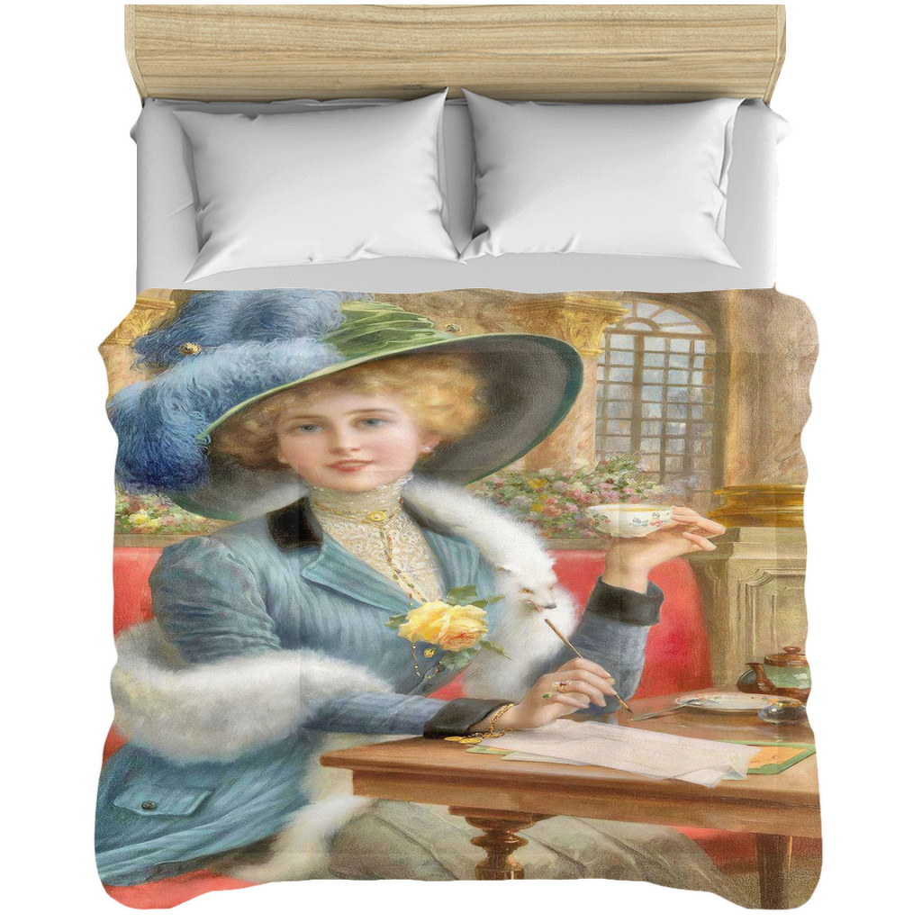 Victorian lady design comforter, twin, twin XL, queen or king, ELEGANT LADY