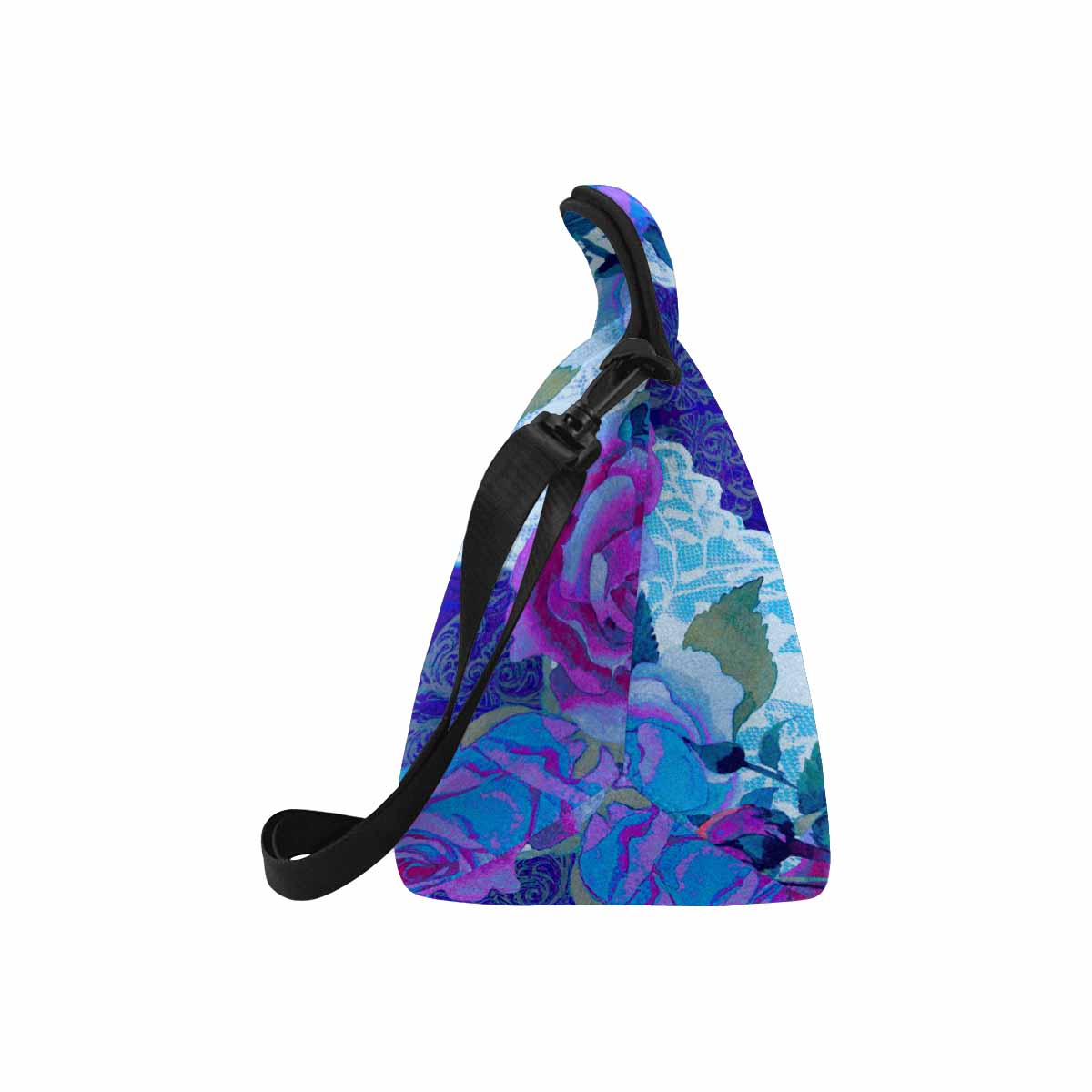 Victorian lace print insulated lunch bag, design 20