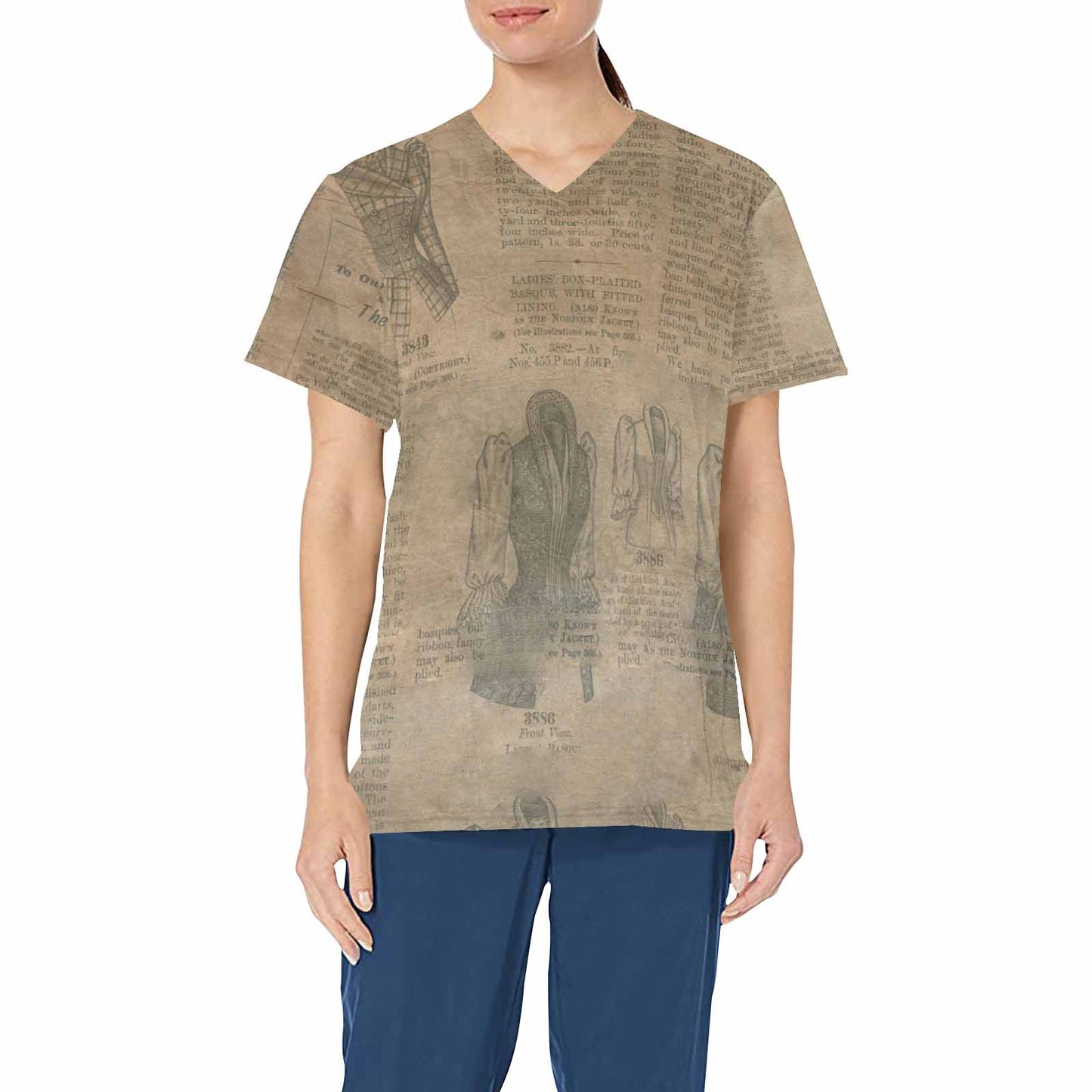 Antique general professional scrubs, nurses scrub, unisex, design 36