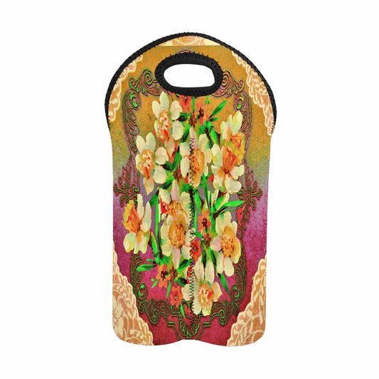 2 Bottle Victorian lace print wine bag, Design 48