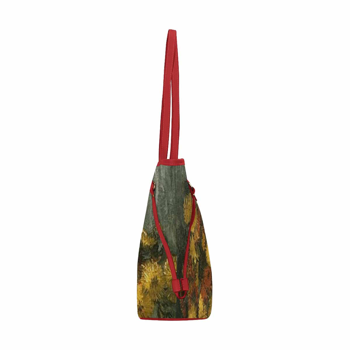 Vintage Floral Handbag, Classic Handbag, Mod 1695361 Design 28 RED TRIM