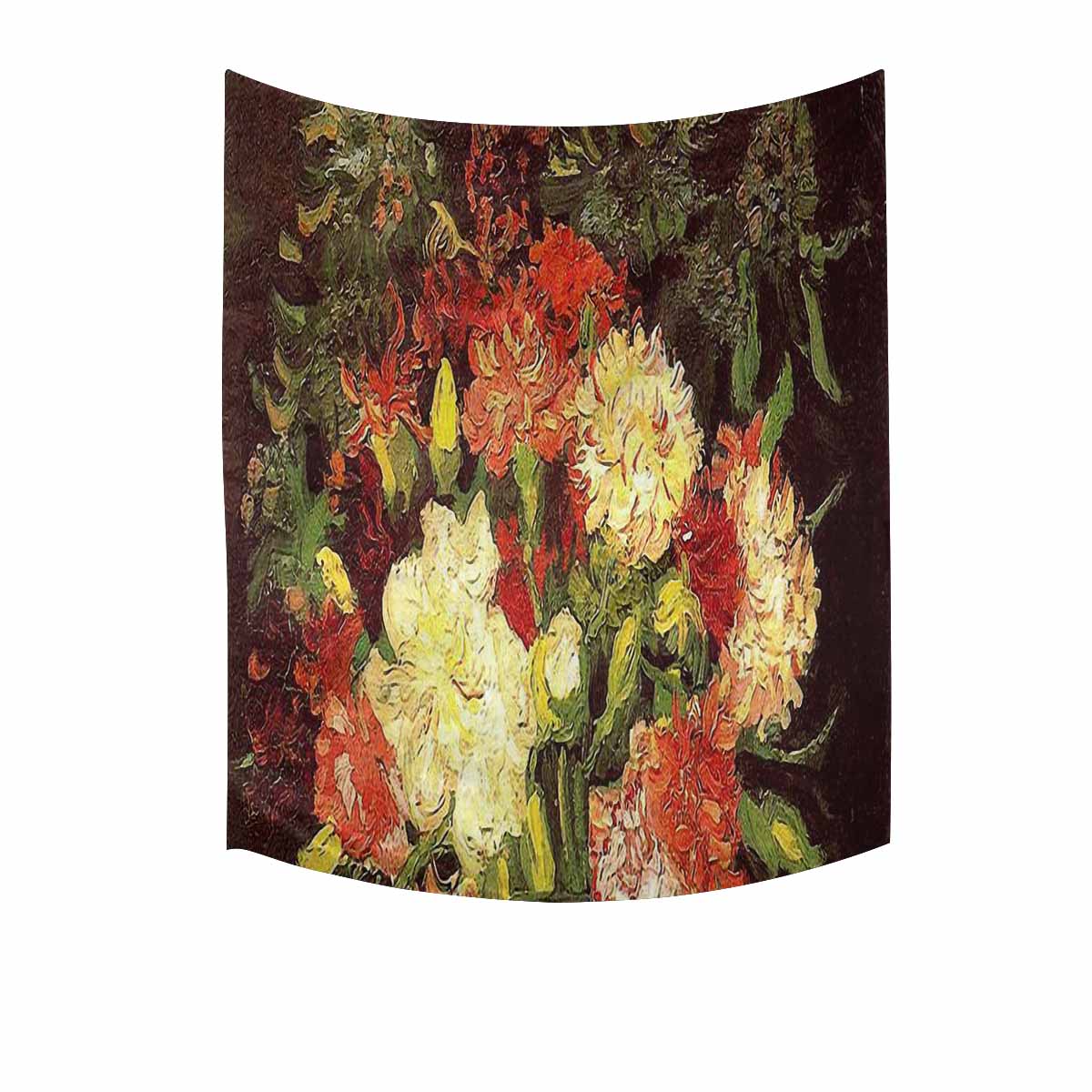Vintage floral TAPESTRY, MEDIUM 51 in X 60 in, Design 33 C26