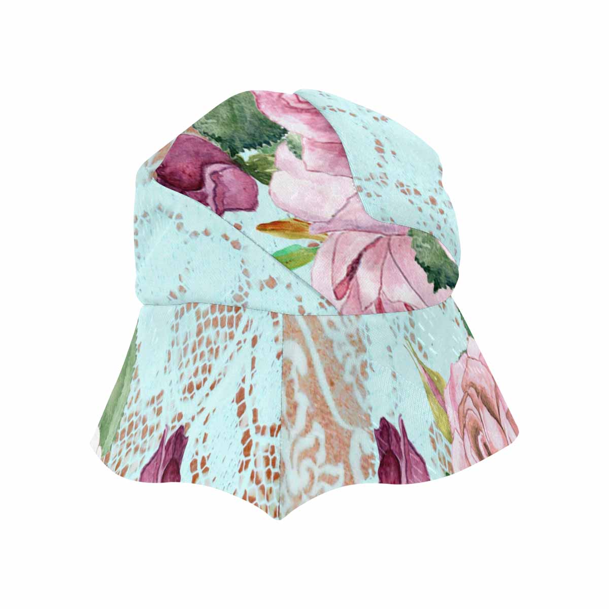 Victorian lace print, wide brim sunvisor Hat, outdoors hat, design 24