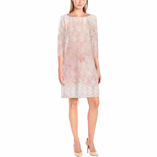 Victorian printed lace loose dress, Design 38