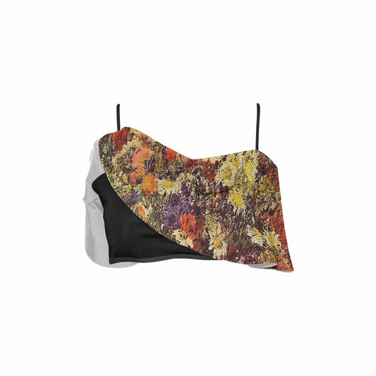 Vintage floral flounce bikini top, Design 24