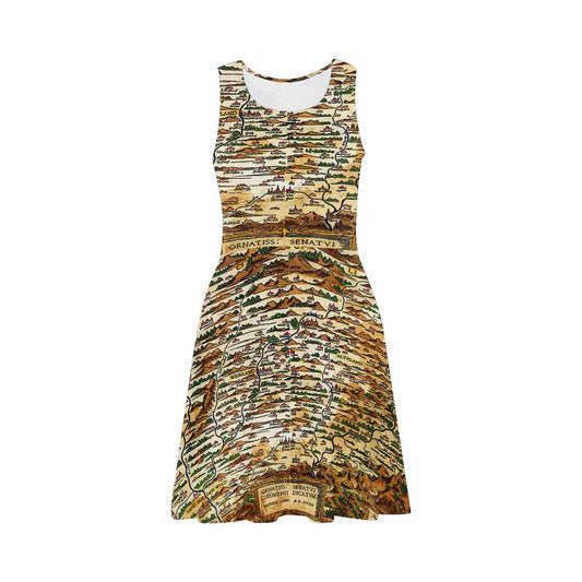 Antique Map casual summer dress, MODEL 09534, design 43