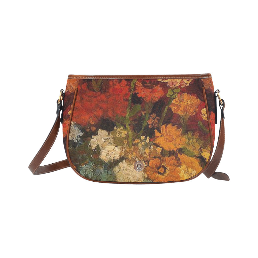 Vintage floral handbag, Design 31 Model 1695341 Saddle Bag/Large (Model 1649)