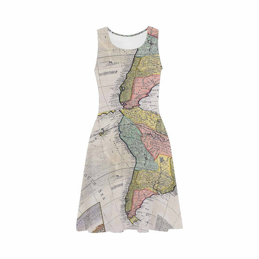 Antique Map casual summer dress, MODEL 09534, design 35