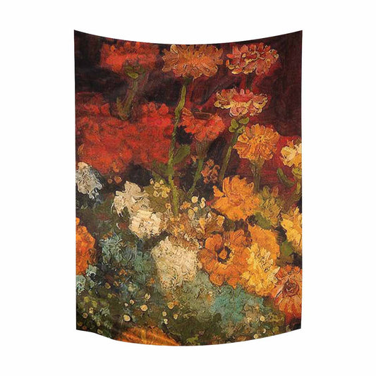 Vintage floral TAPESTRY, LARGE 60 x 80 in, Vertical, Design 31