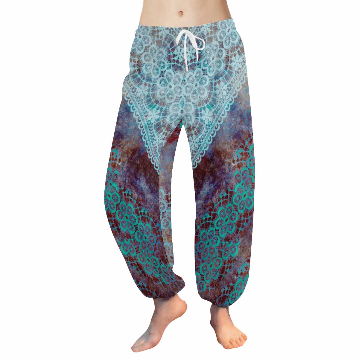 Victorian lace print Haram pants, loose comfy pants design 37
