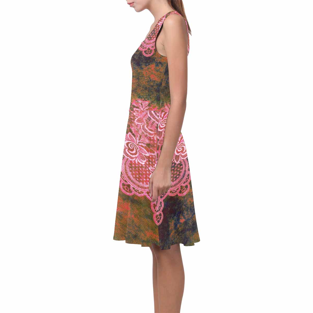 Victorian printed lace summer dress, Design 32