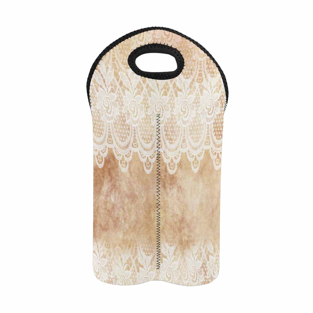 2 Bottle Victorian lace print wine bag, Design 30