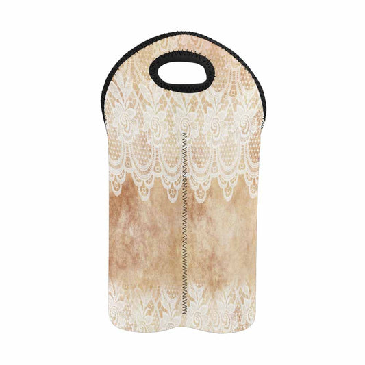 2 Bottle Victorian lace print wine bag, Design 30