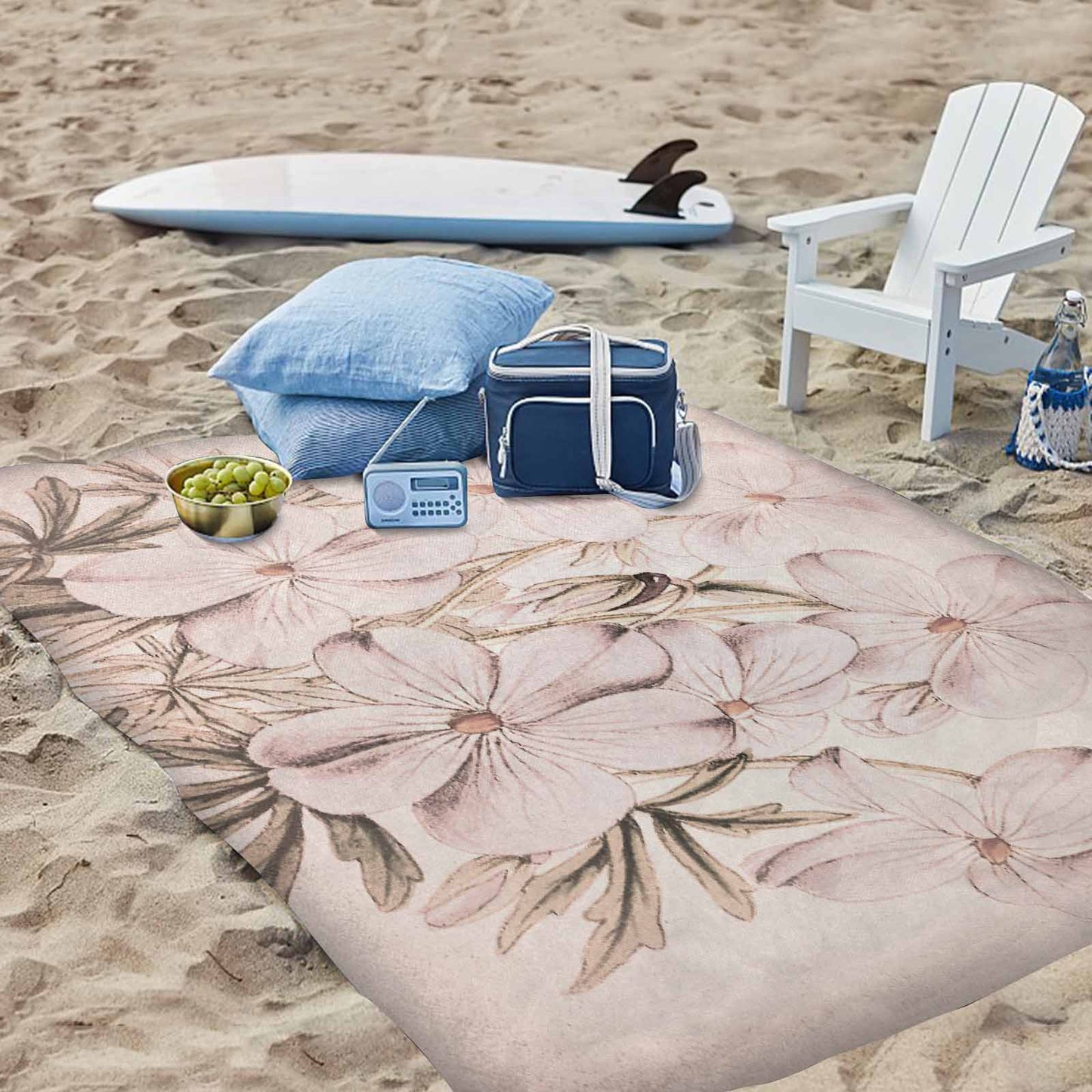 Vintage Floral waterproof picnic mat, 81 x 55in, Design 13x