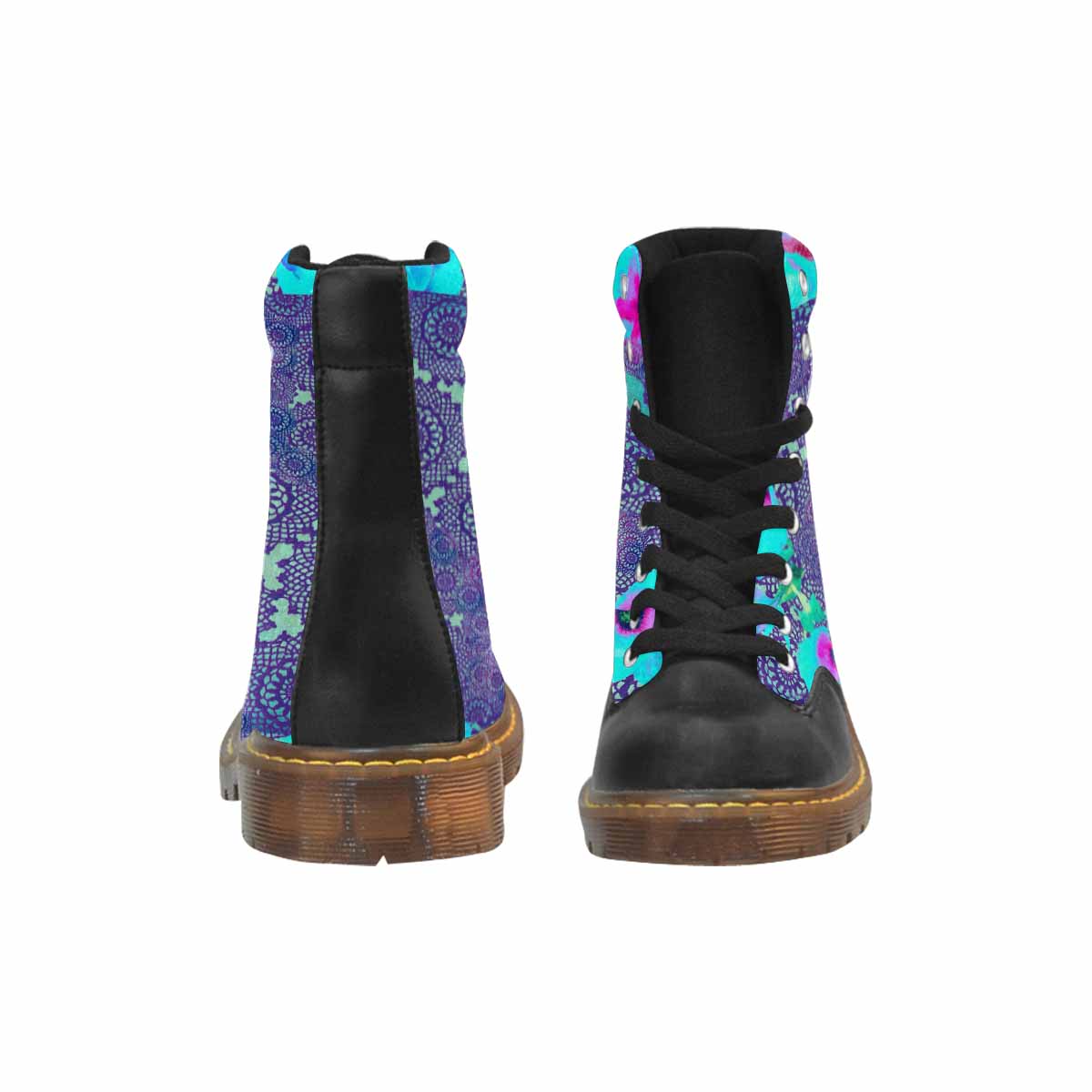 Victorian lace print, cute but tough, Winter walk about  boots, design 14