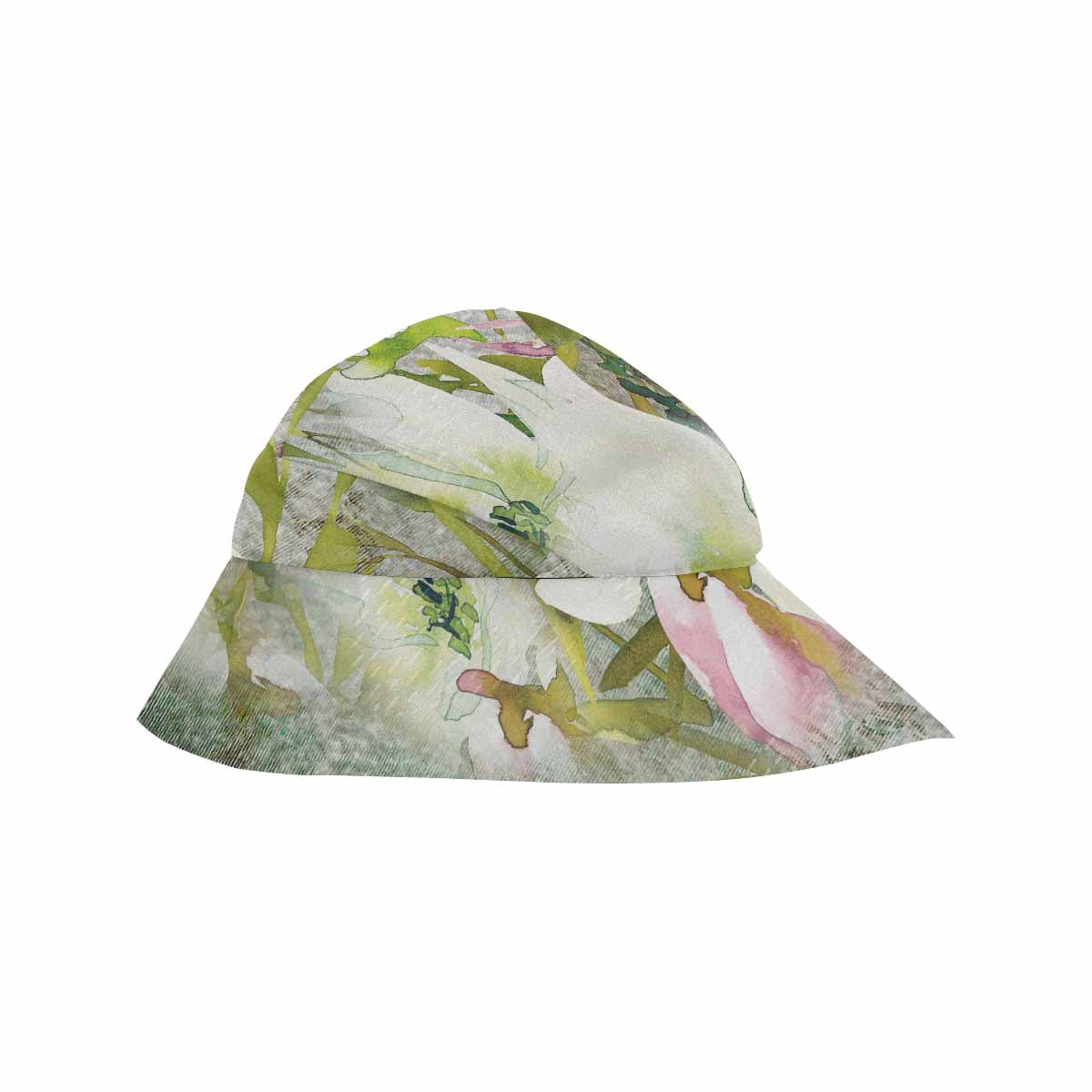 Vintage floral wide brim sunvisor Hat, outdoors hat, Design 03
