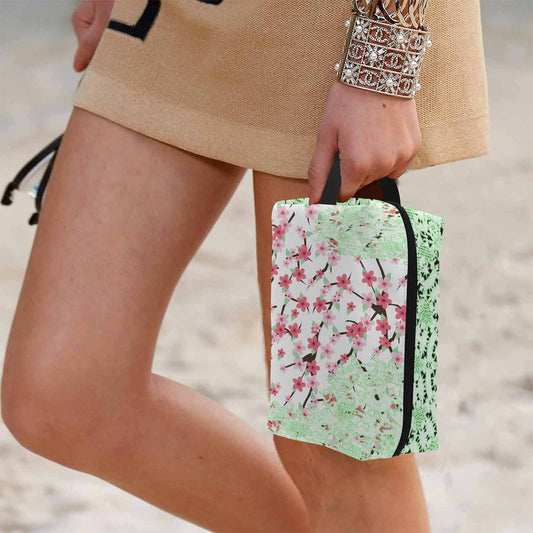 Victorian lace print toiletry comestic bag, design 10