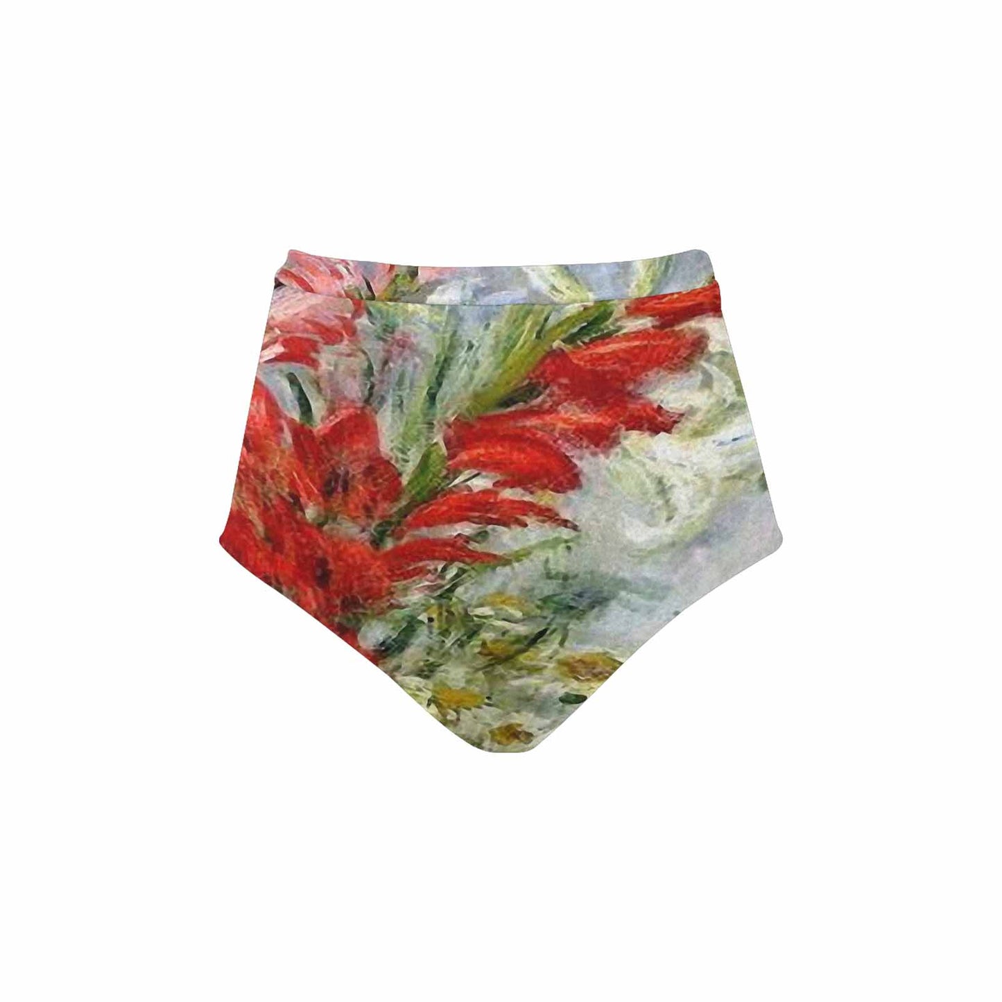 Vintage floral High waist bikini bottom, Design 43