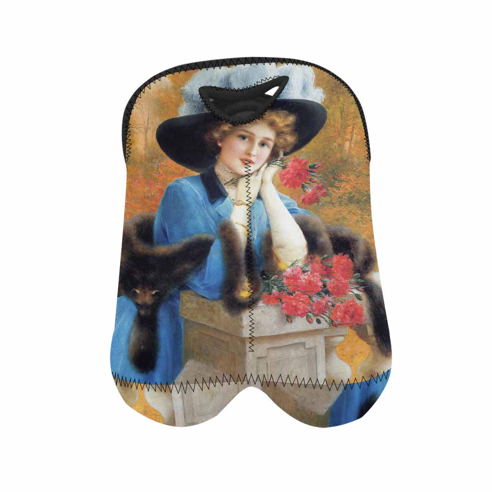 Victorian lady design 2 Bottle wine bag, CARNATIONS ARE FOR LOVE