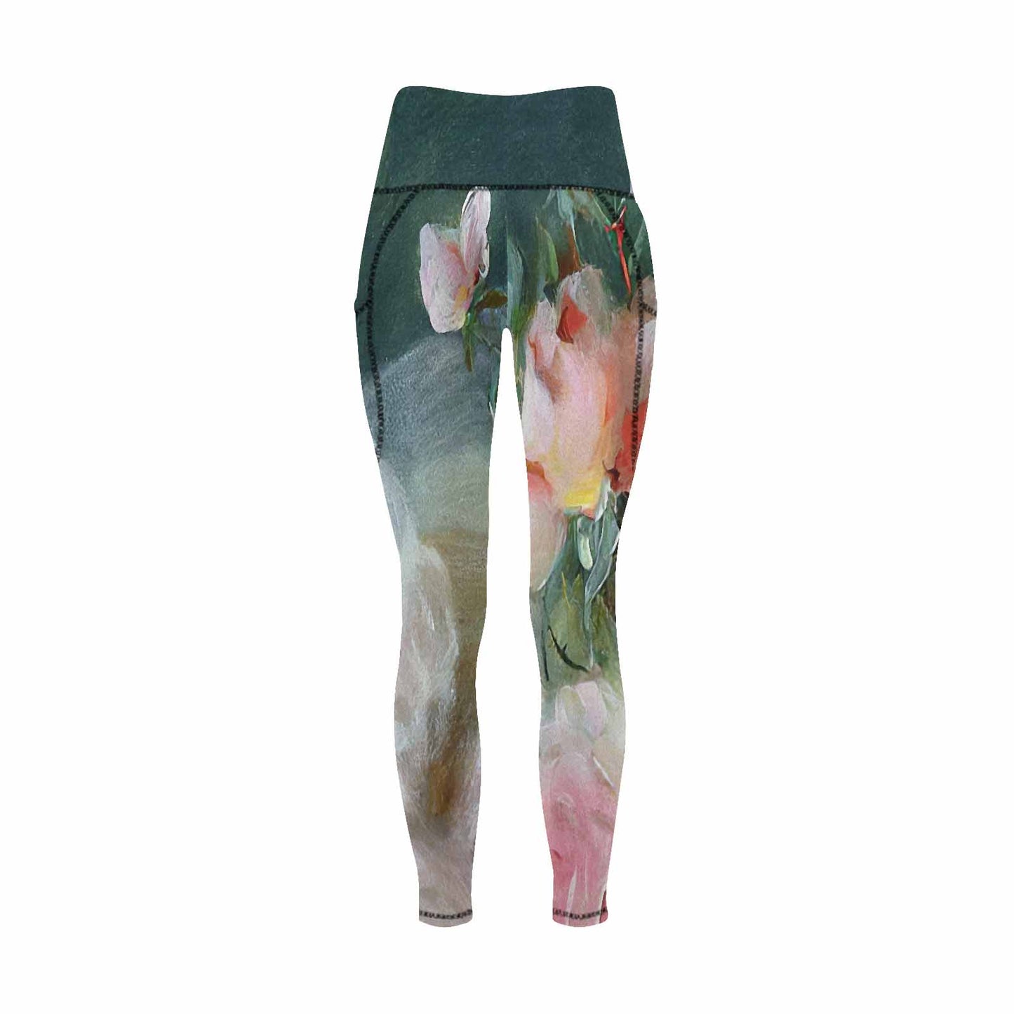 Floral 2, active wear leggings, outside surge, design 57