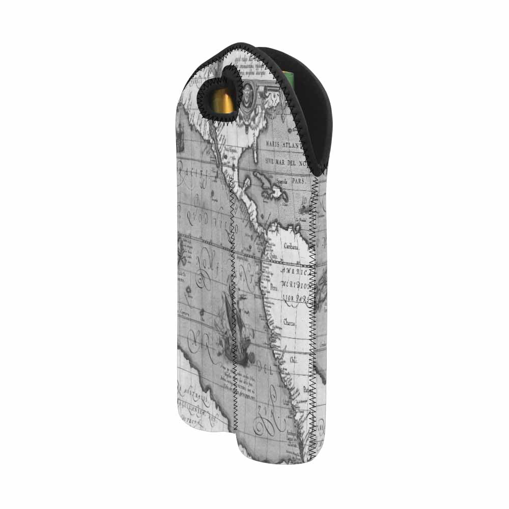 2 Bottle Antique map wine bag,Design 44