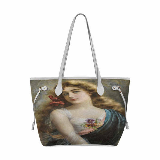 Victorian Lady Design Handbag, Model 1695361, An Auburn Beauty, WHITE TRIM