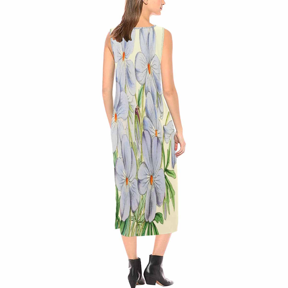 Vintage floral long dress, model D09538 Design 13