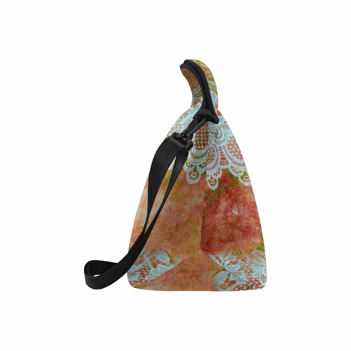 Victorian lace print insulated lunch bag, design 31