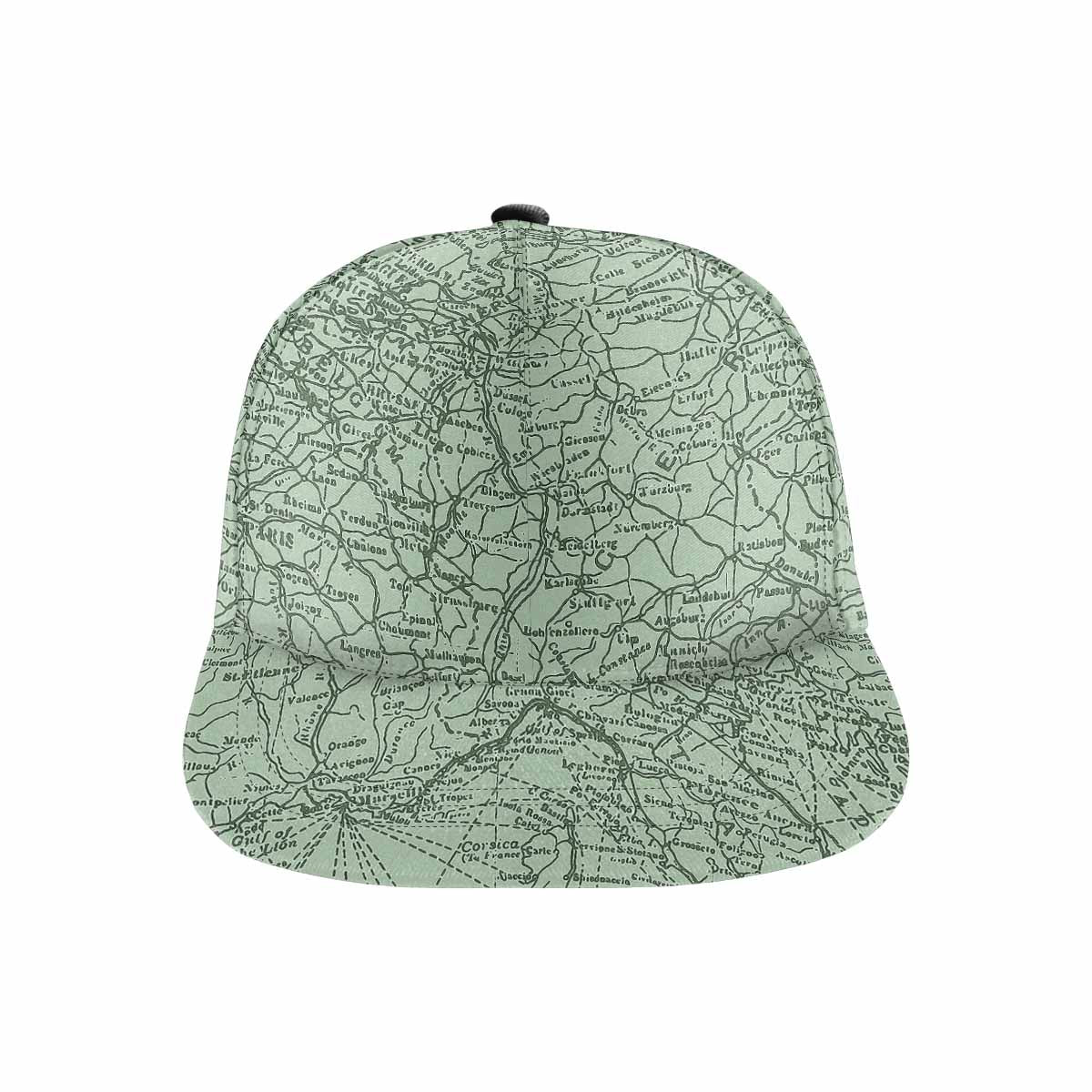 Antique Map design mens or womens deep snapback cap, trucker hat, Design 52