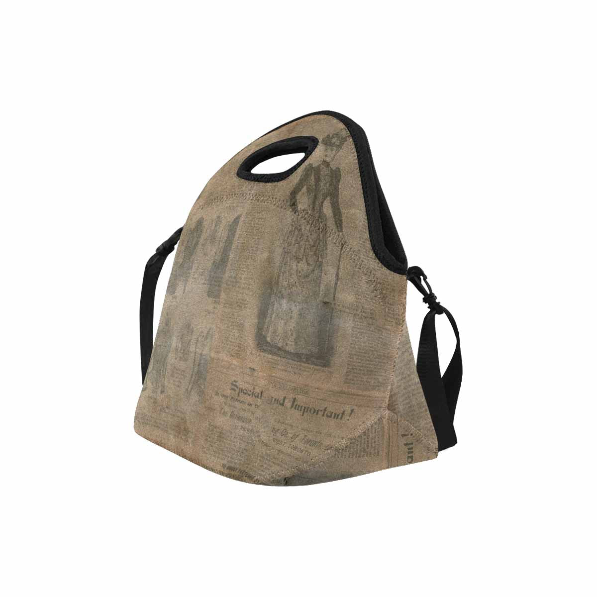 Antique general print, insulated lunch bag, design 36