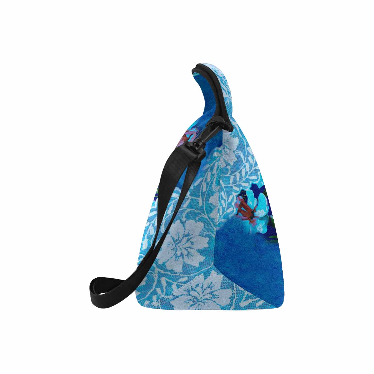 Victorian lace print insulated lunch bag, design 49