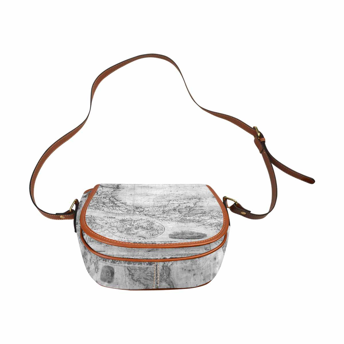 Antique Map design Handbag, saddle bag, Design 26