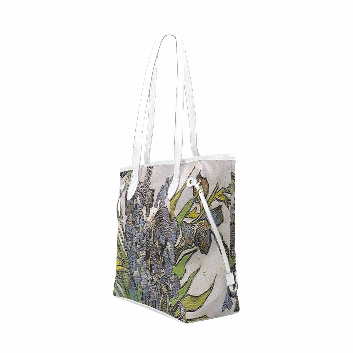 Vintage Floral Handbag, Classic Handbag, Mod 1695361 Design 08, WHITE TRIM