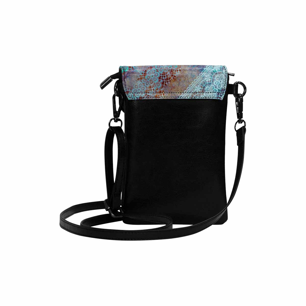 Victorian lace print cell phone purse, mobile purse, Design 37
