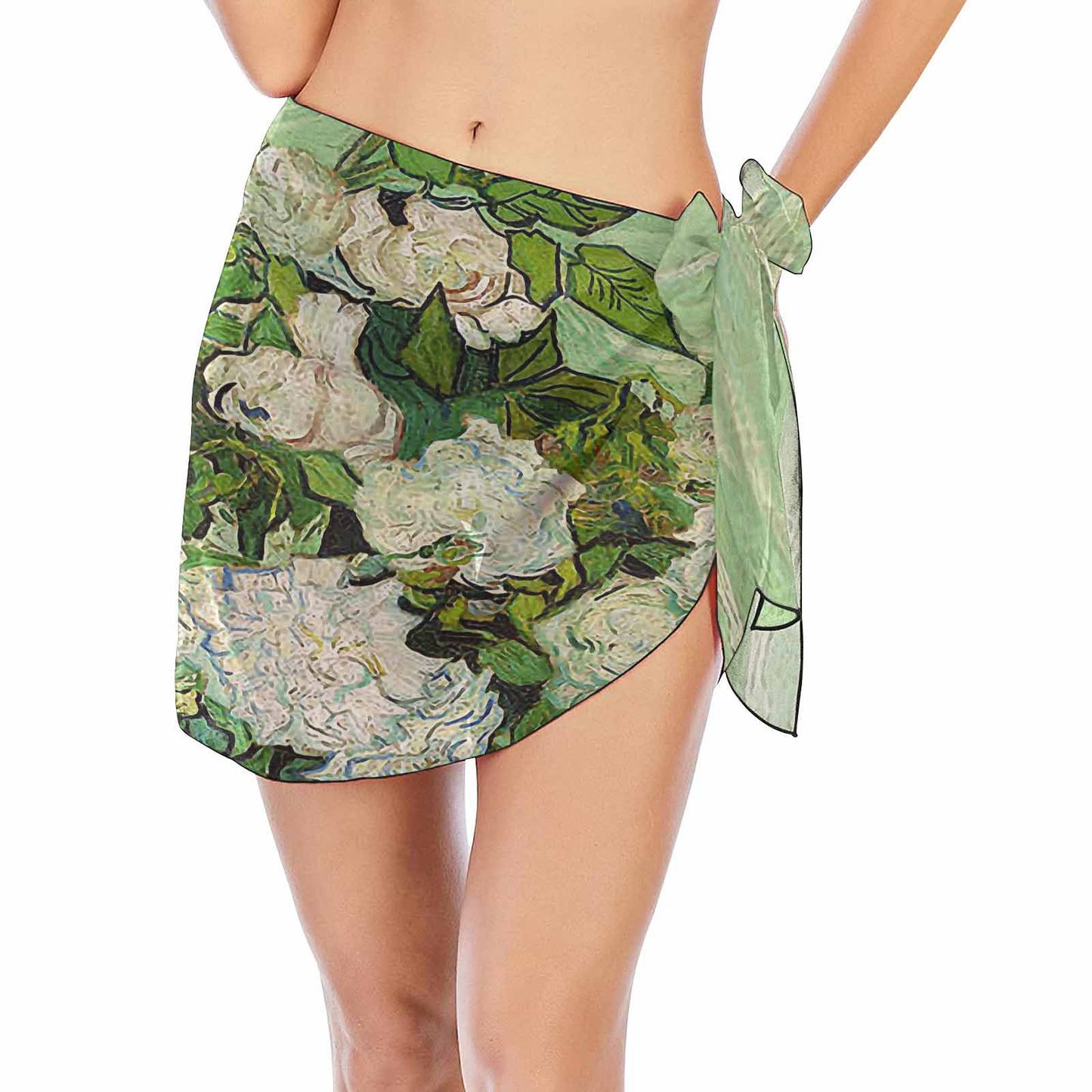 Vintage floral, beach sarong, beach coverup, swim wear, Design 45