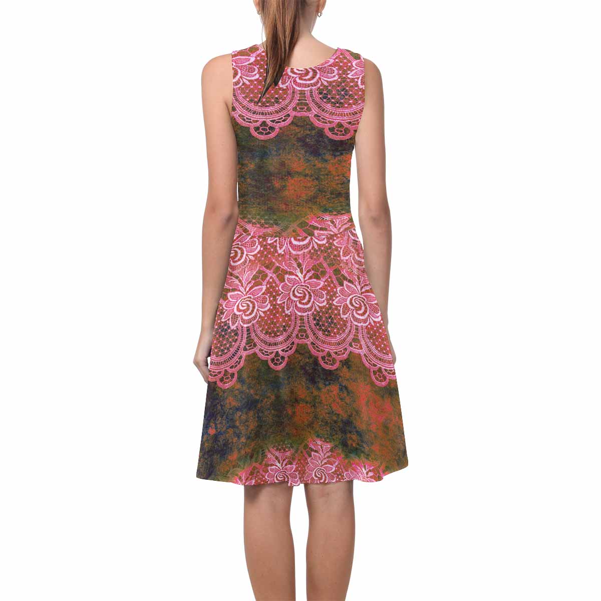 Victorian printed lace summer dress, Design 32