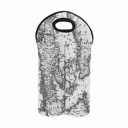 2 Bottle Antique map wine bag,Design 32