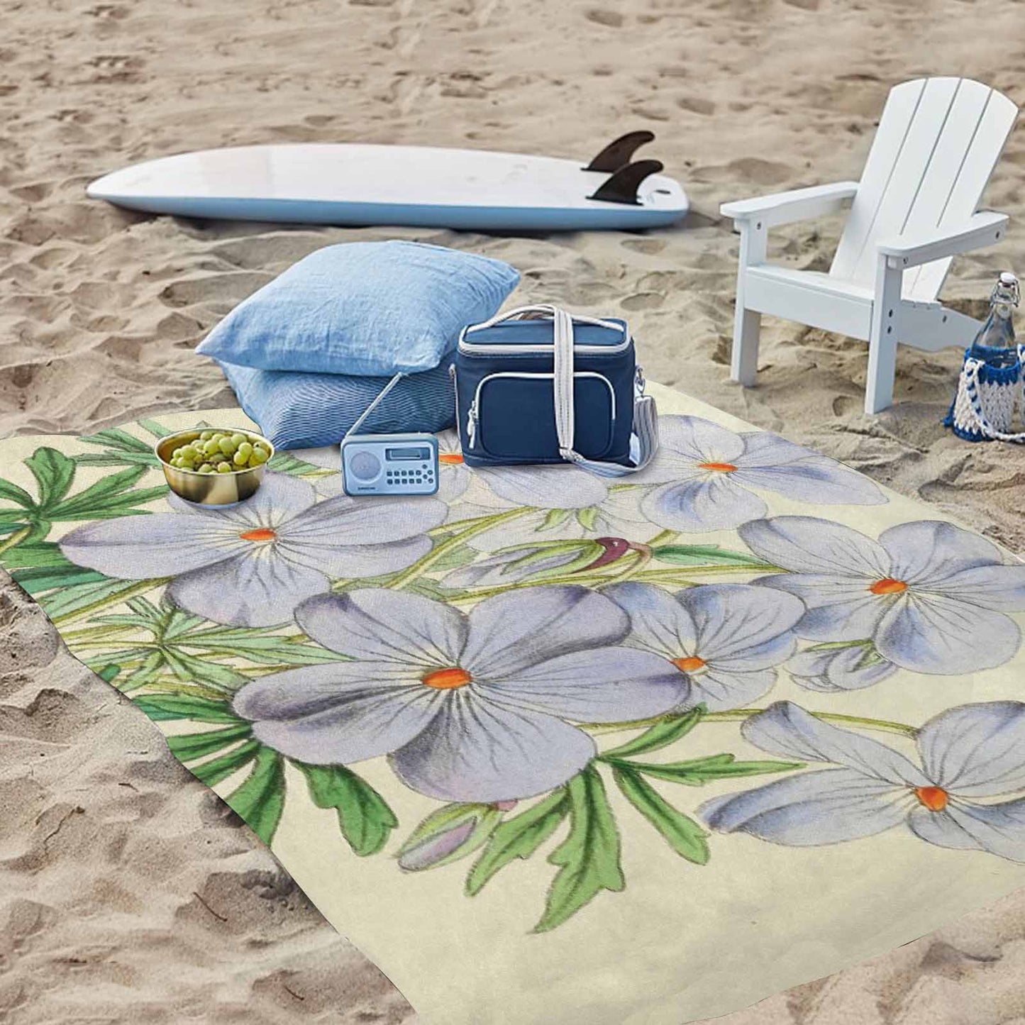 Vintage Floral waterproof picnic mat, 81 x 55in, Design 13