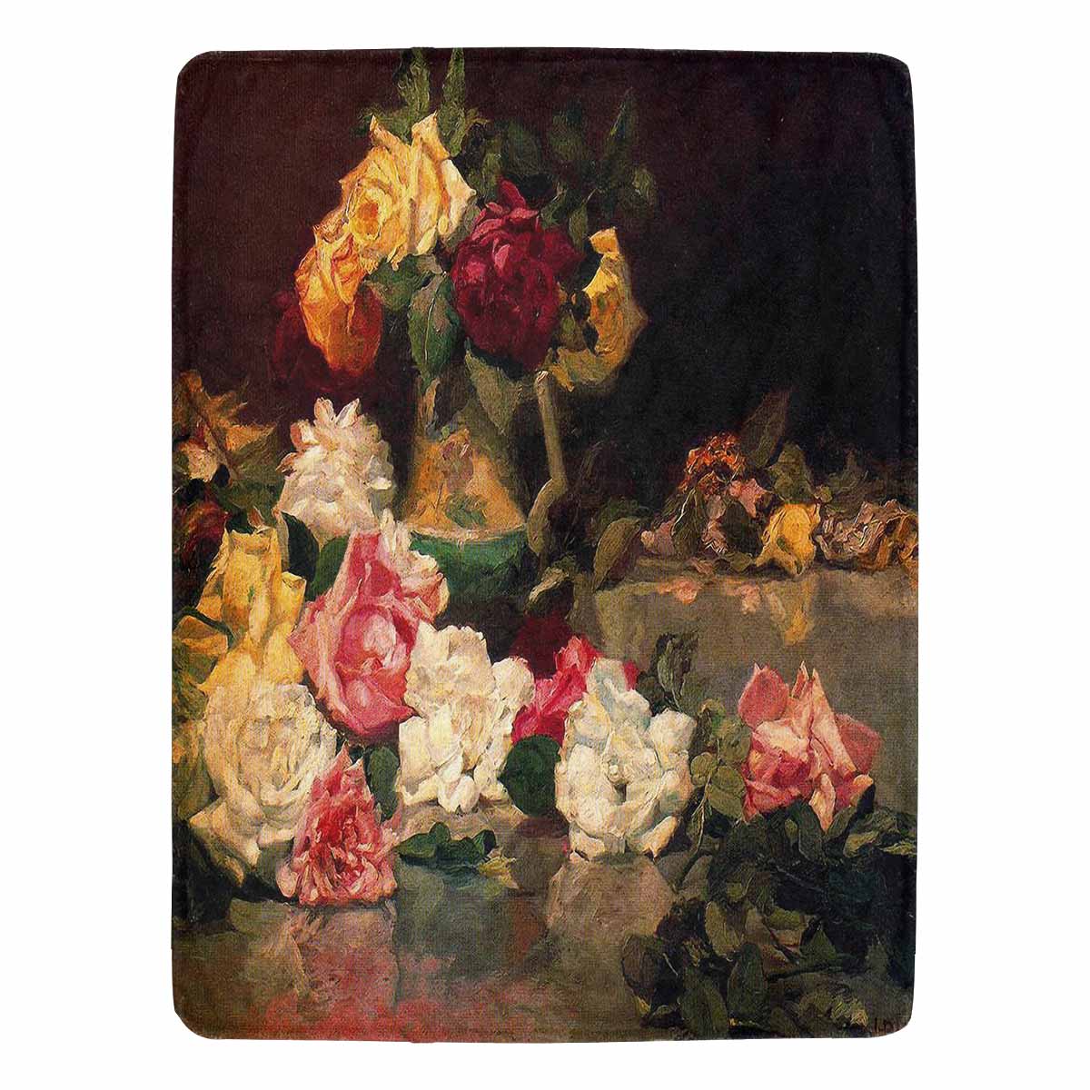 Vintage Floral BLANKET, LARGE 60 in x 80 in, Design 37 C50