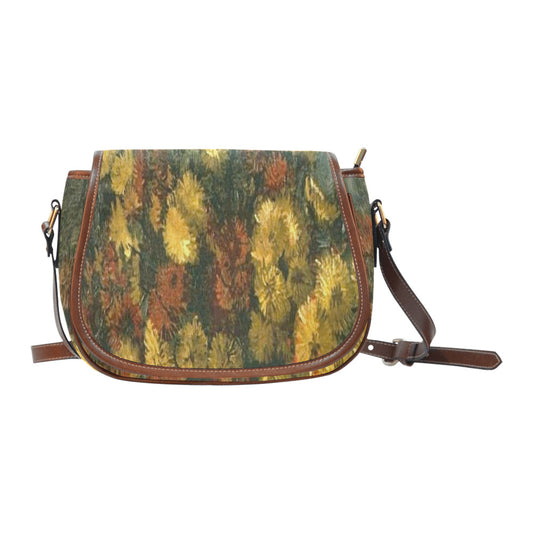 Vintage floral handbag, Design 28 Model 1695341 Saddle Bag/Large (Model 1649)