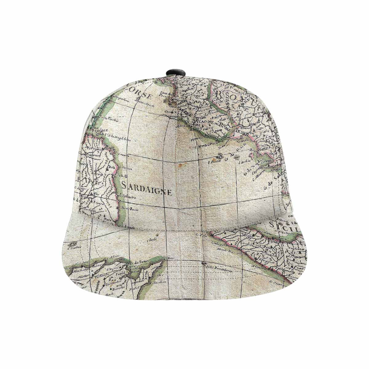 Antique Map design mens or womens deep snapback cap, trucker hat, Design 6