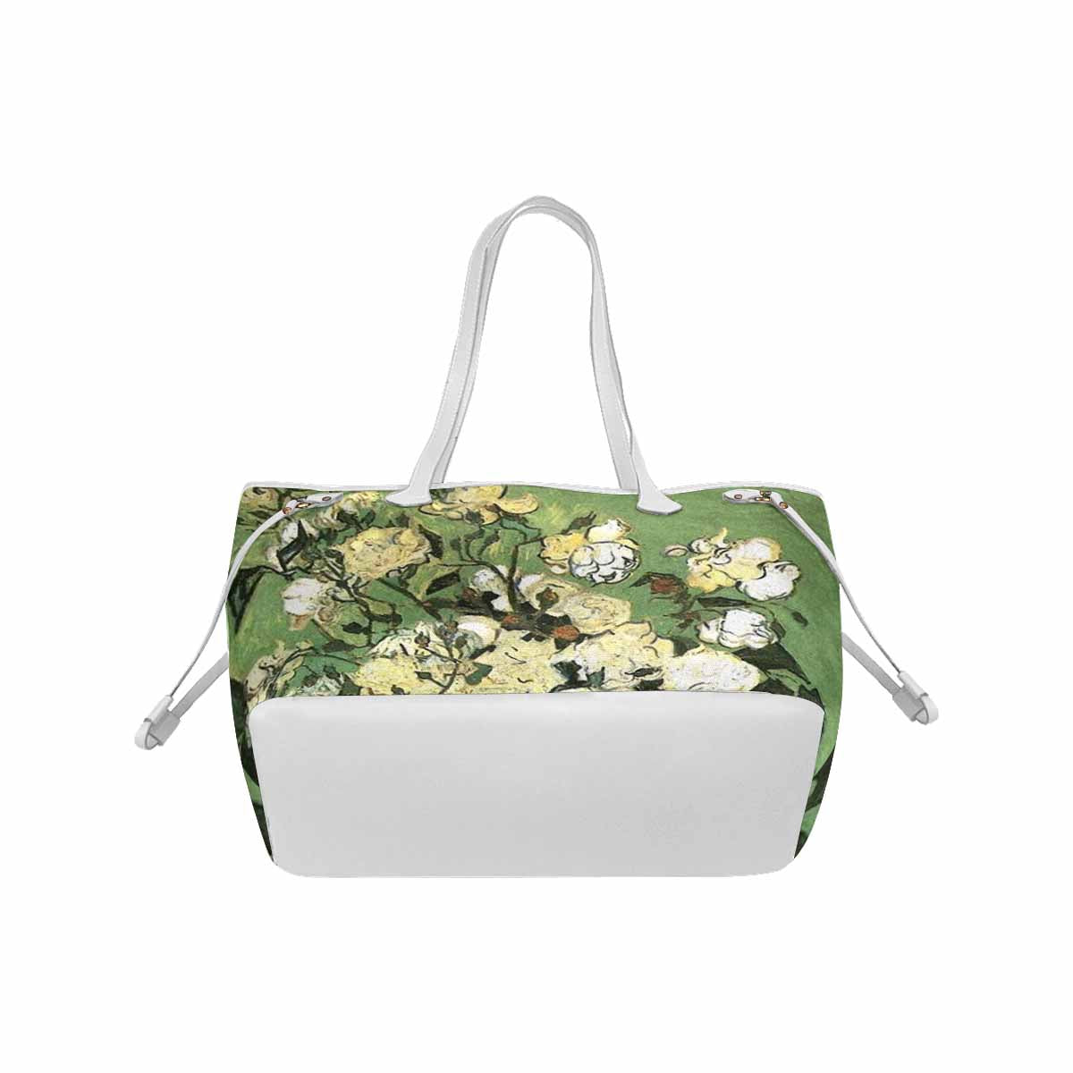 Vintage Floral Handbag, Classic Handbag, Mod 1695361 Design 55 WHITE TRIM