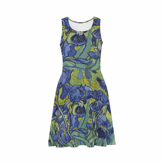 Vintage floral short summer flare dress,  XS to 3XL plus size, model D09534 Design 40