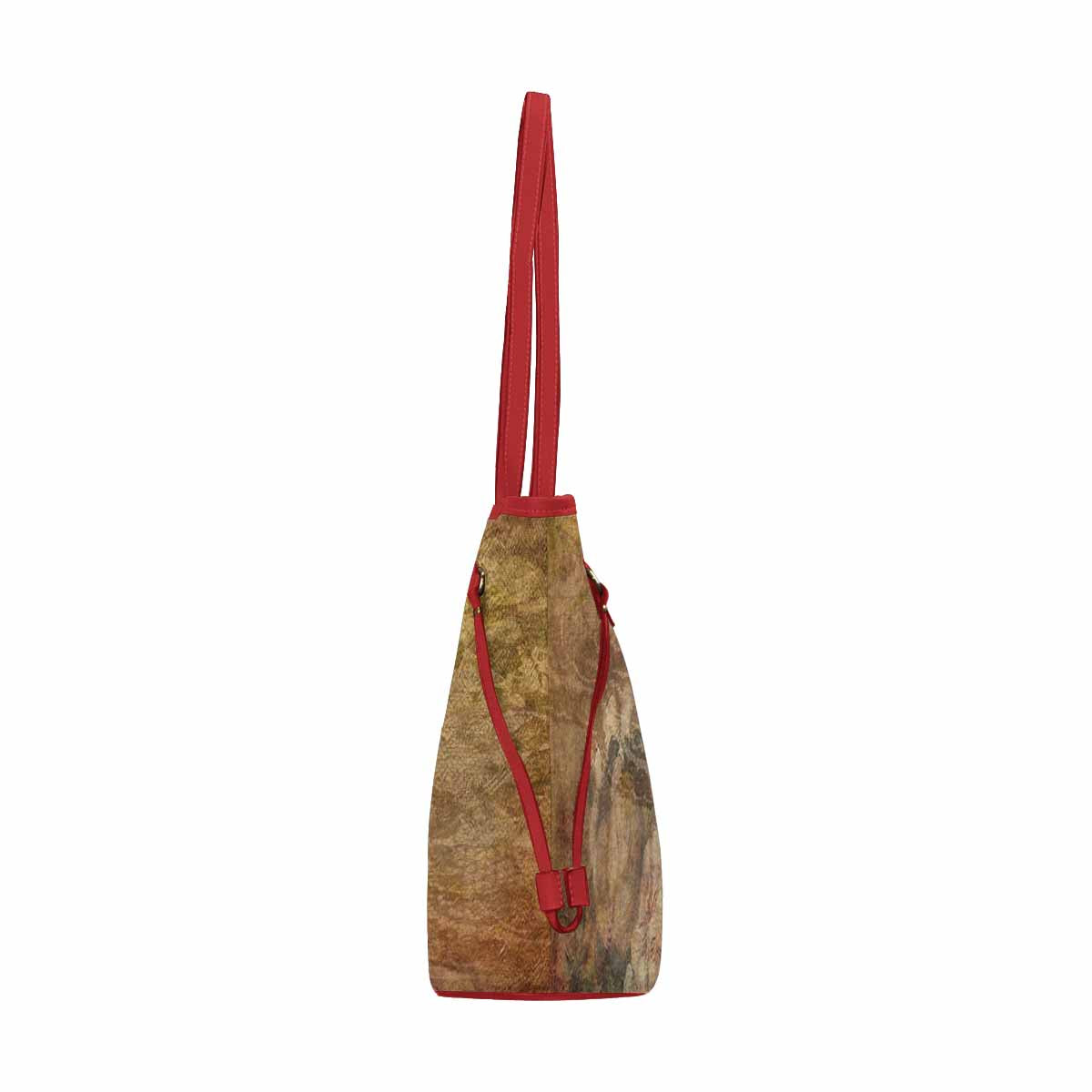 Vintage Floral Handbag, Classic Handbag, Mod 1695361 Design 17X, RED TRIM