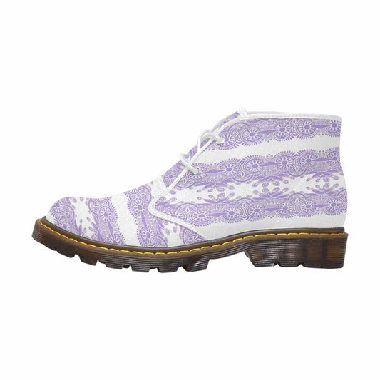Lace Print, Cute comfy womens Chukka boots, design 07