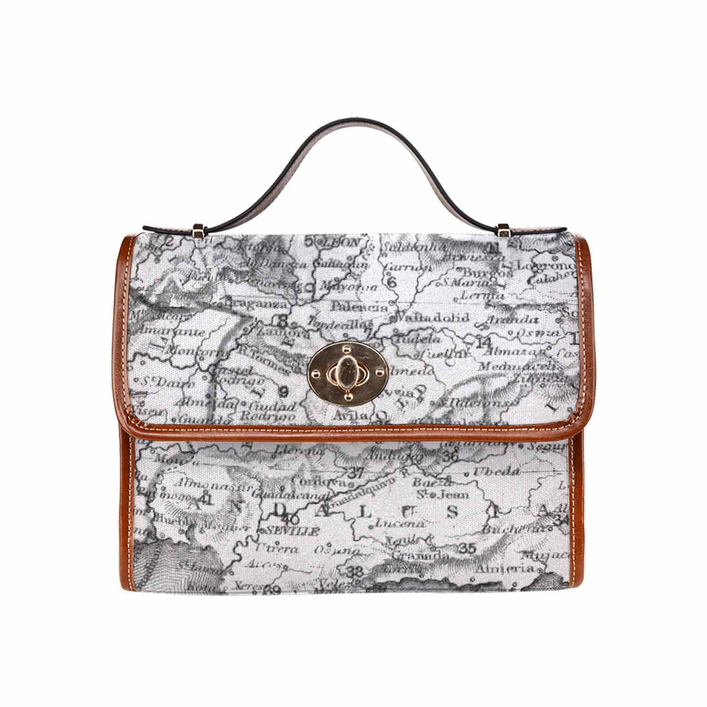 Antique Map Handbag, Model 1695341, Design 14